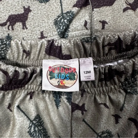 Bass Pro Shops Outdoor Kids Fleece Woodland Pajamas - 12 months - Picture 3 of 5